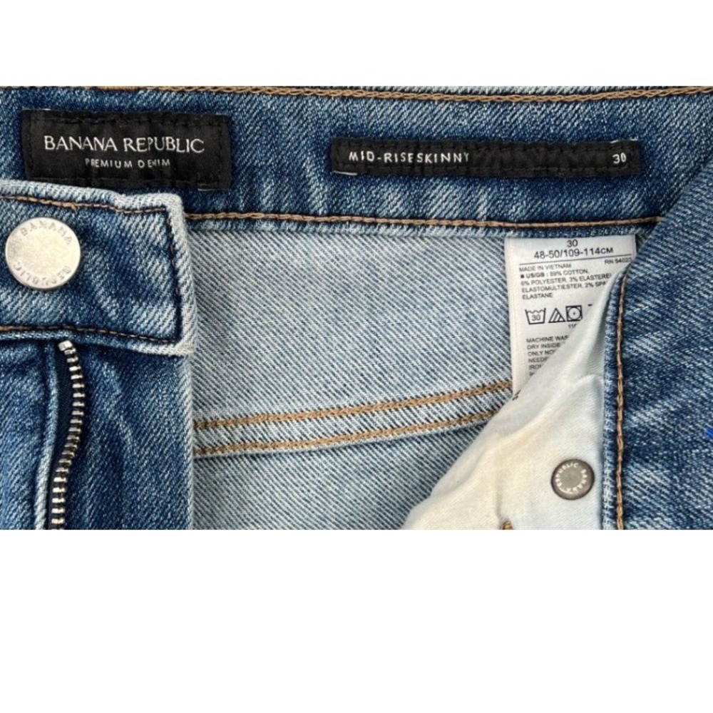 Banana Republic Washwell Mid-Rise Skinny Jeans Size 30 Medium Wash Stretch Denim - Picture 3 of 7